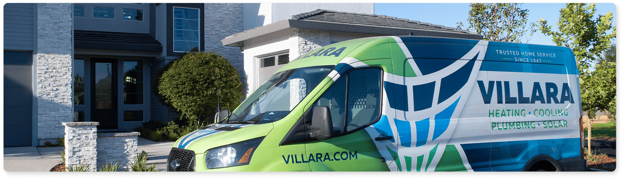 Villara service van outside house